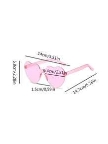 Heart Decor Novelty Fashion Glasses - Multicolor - View 10