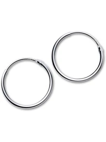 BALMORA 純銀圓形耳釘 - 銀色 - 查看 9