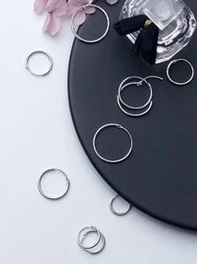 BALMORA 純銀圓形耳釘 - 銀色 - 查看 7