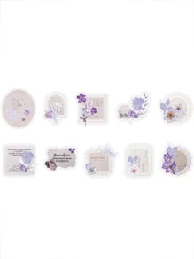 30入組花朵圖案多種多用途裝飾貼紙手帳裝飾用品 - 彩色 - 查看 5