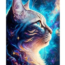 按數字繪畫貓動物圖片帶數位家居裝飾手繪 DIY 禮物無框 40x50 厘米/16x20 英寸 - 彩色 - 查看 1