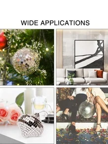 1捲(30cm/100cm)亞克力閃亮亮片馬賽克貼紙diy自粘豪華貼紙牆面裝飾 - 銀色 - 查看 5