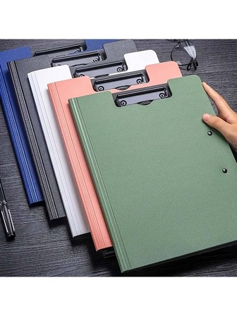 1入組A4文件夾剪貼板書寫板便簽夾雙板紙夾試卷整理器