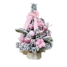35cm Christmas Decoration Mini Tabletop Christmas Tree Set,Christmas - Pink - View 2