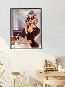 1PC Hình Đồ Họa Có Khung Tranh - Nhiều màu - Xem 4