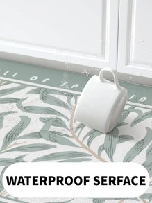 1 Họa Tiết Lá Thảm Nhà Bếp, Polyester Hiện Đại Chống Thấm Nước Chống Trơn Trượt Thảm Nhà Bếp Cho Nhà Bếp - Nhiều màu - Xem 4