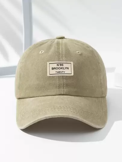Men Letter Patch Decor Baseball Cap Casual