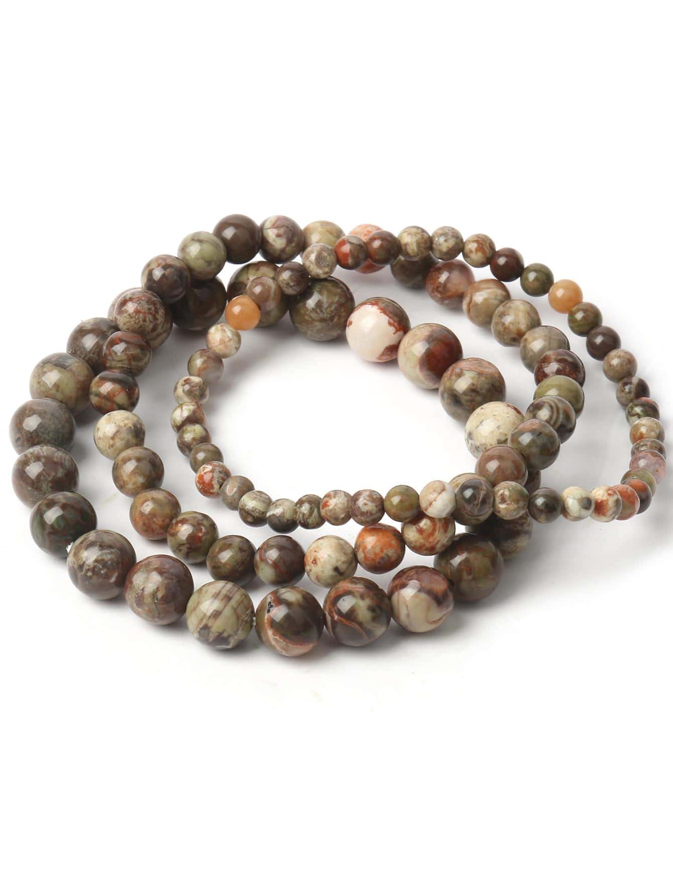 19cm Vintage Stone Beaded Bracelet - Multicolor - View 1