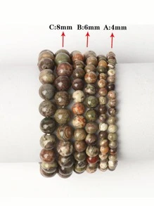 19cm Vintage Stone Beaded Bracelet - Multicolor - View 3