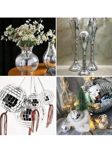 1捲(30cm/100cm)亞克力閃亮亮片馬賽克貼紙diy自粘豪華貼紙牆面裝飾 - 銀色 - 查看 6