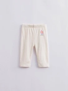Toddler Girls Cartoon Graphic Leggings - Beige - View 1