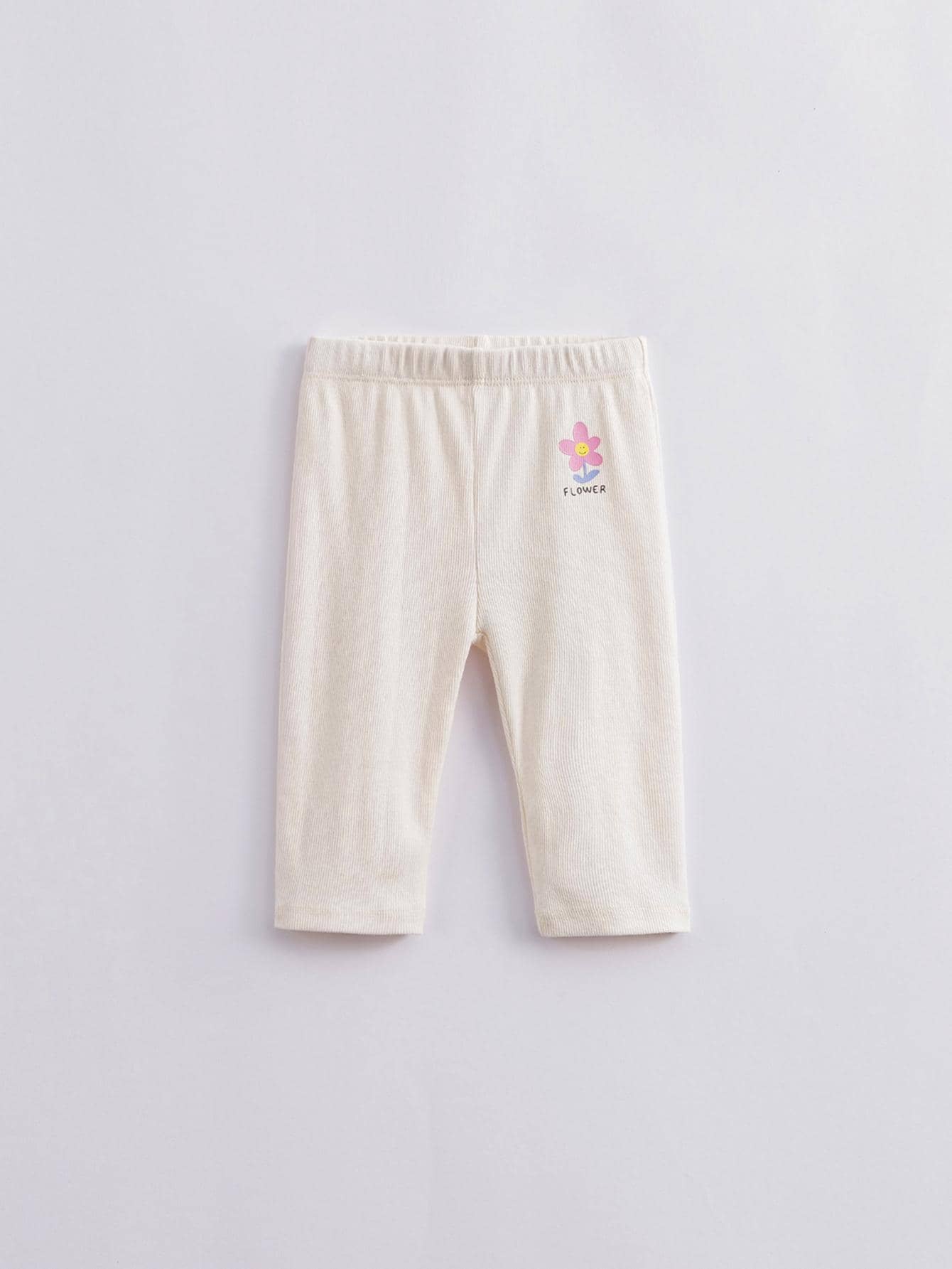 Toddler Girls Cartoon Graphic Leggings - Beige - View 1