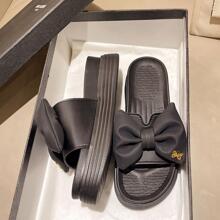 Donna Sandali con zeppa con decorato fiocco zeppe preppy esterno