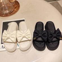 Donna Sandali con zeppa con decorato fiocco zeppe preppy esterno