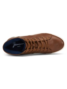 SHOESMALL Men's Fashion Dress Sneakers Casual Shoes Brown High Top Lightweight Chukka Boots Shoes For Men - 咖啡棕 - 查看 7