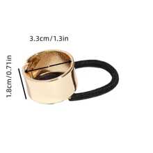 1 件女士时尚金色金属马尾辫夹，闪亮简约发带，适合日常使用优雅金色头饰