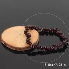 Vòng tay đá quý tự nhiên không đối xứng hạt co giãn Nuggets vòng tay thạch anh pha lê hồng cho phụ nữ - Màu Đỏ Sâu - Xem 3