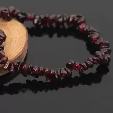 Vòng tay đá quý tự nhiên không đối xứng hạt co giãn Nuggets vòng tay thạch anh pha lê hồng cho phụ nữ - Màu Đỏ Sâu - Xem 5
