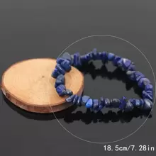 Asymmetric Natural Gemstone Bracelet Stretch Chip Beads Nuggets Rose Crystal Quartz Bracelets Bangles For Women - Navy Blue - View 5