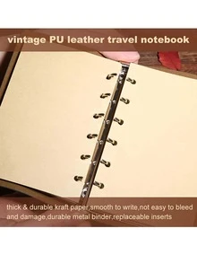 Retro Personalized Notebook Journal Notebook Spiral Ring Binder Diary Book - Brown - View 3