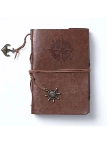 Retro Personalized Notebook Journal Notebook Spiral Ring Binder Diary Book - Brown - View 6