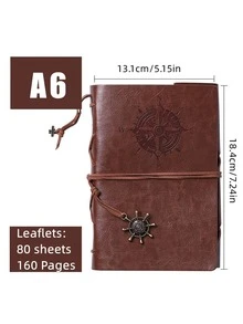 Retro Personalized Notebook Journal Notebook Spiral Ring Binder Diary Book - Brown - View 7