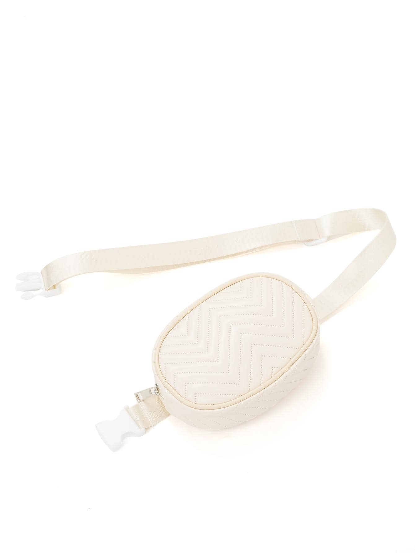 新款時尚胸包休閒運動多功能收納袋戶外郵差包 - 米色 - 查看 1