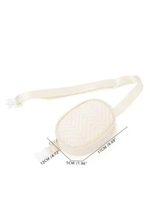 新款時尚胸包休閒運動多功能收納袋戶外郵差包 - 米色 - 查看 7