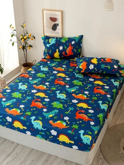 恐龍圖案床笠套裝不附內芯