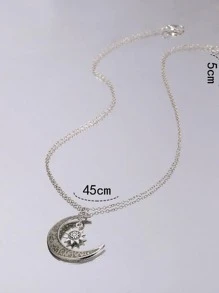 Vòng cổ mặt trời và mặt trăng - Màu Bạc Cổ - Xem 1