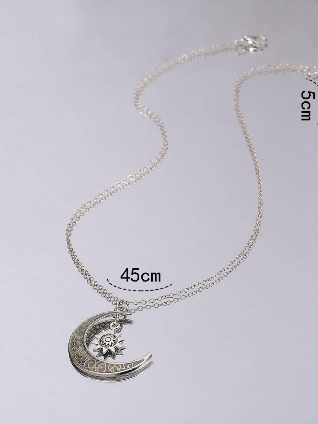 Vòng cổ mặt trời và mặt trăng - Màu Bạc Cổ - Xem 1