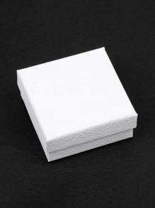 1Pc 7X7X3cm Giấy Trắng Hộp Đựng Trang Sức Vòng Tay Vòng Cổ Vòng Bông Tai Hộp Handmade Kraft Quà Cưới - trắng - Xem 1