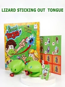 1pc Lizard Sticking Out Tongue Toy - Green - View 1