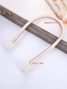 2 chiếc Rèm trang trí bằng ngọc trai giả - Màu xanh nhạt - Xem 3