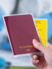 旅行護照袖護照夾護照夾身份套中性銀行卡護照透明護照封面 - 無色 - 查看 3