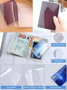 旅行護照袖護照夾護照夾身份套中性銀行卡護照透明護照封面 - 無色 - 查看 5