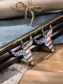 Bông tai thả đầu gia súc kiểu Americana - Nhiều màu - Xem 3