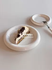 1pc Round Tray,Kitchen,Christmas Gift - White - View 10