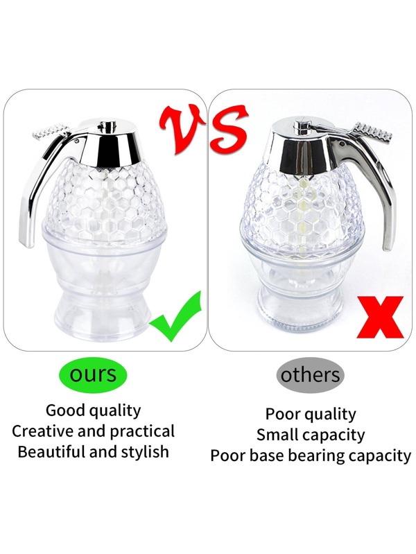 Honey Dispenser No Drip, 200ML Beautiful Maple Syrup Dispenser With