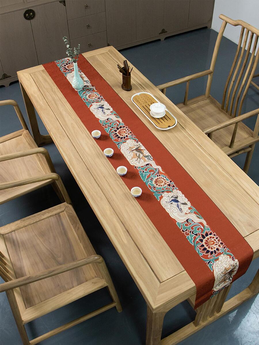 1 pieza con patrón de animal mesa moderno poliéster Corredor de mesa de cocina para mesa Decoración - Rojo - Ver 1