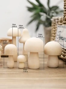 7入組蘑菇形狀裝飾物品 - 卡其色 - 查看 3