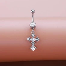 Rhinestone trang trí rốn rốn Ring - liên minh chéo - Xem 1