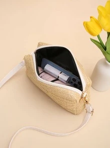 Túi rơm trang trí bằng kim loại Dây đeo có thể điều chỉnh thời trang cho kỳ nghỉ - Màu be - Xem 6
