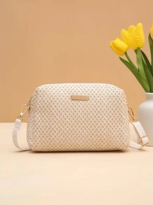 Túi rơm trang trí bằng kim loại Dây đeo có thể điều chỉnh thời trang cho kỳ nghỉ - Màu be - Xem 1