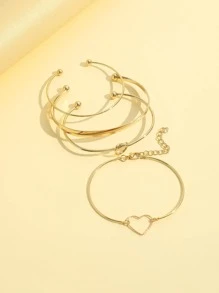 Set da 4 braccialetti con decorazione a cuore, regali adatti per San Valentino, Mamma, Festa della Mamma