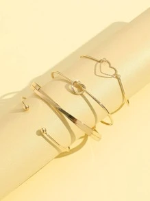 Set da 4 braccialetti con decorazione a cuore, regali adatti per San Valentino, Mamma, Festa della Mamma