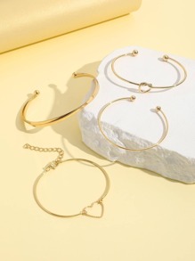 Set da 4 braccialetti con decorazione a cuore, regali adatti per San Valentino, Mamma, Festa della Mamma