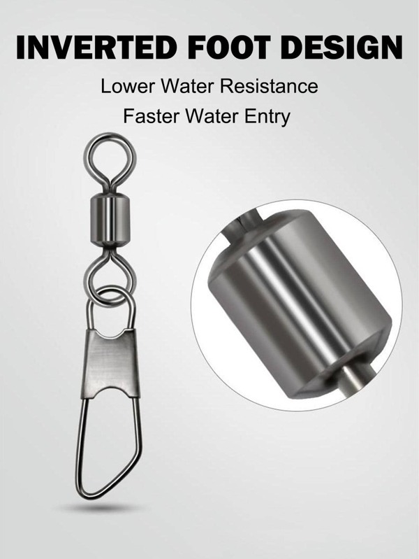 100pcs Rolling Swivel With Snap Fishing Gear Swivels Snaps Connector