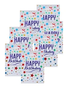 40pcs Assorted Color Birthday Gift Bags With Star, Confetti, "Happy Birthday" Letter Pattern, Birthday Themed Gift Bags, For Birthday Celebration Events, Parties, Gatherings, Gift Wrapping, Treat Candy Bags, Goodie Bags - White - View 1