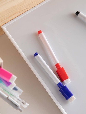 1pc A4 Size Dry Erase White Board, Magnetic Whiteboard, Comes With 3 Erasable Marker Pens, Essential For Back To School